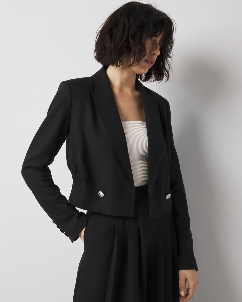 Cropped Double-Breasted Jacket | White House Black Market